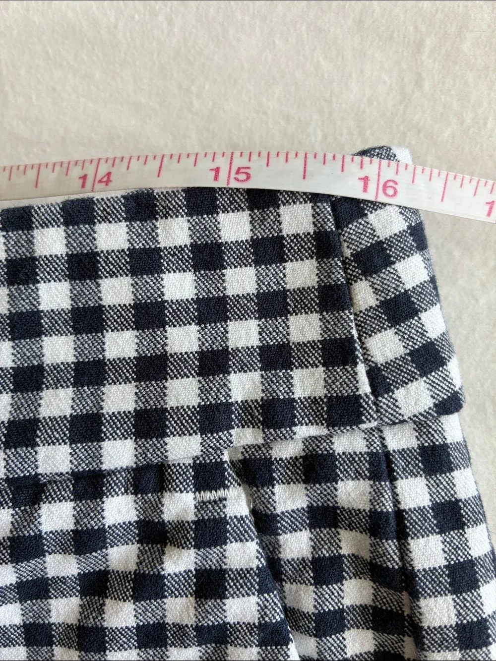 J Crew Cameron Bi-Stretch Cotton Gingham Pants in Blue and White, Size 10